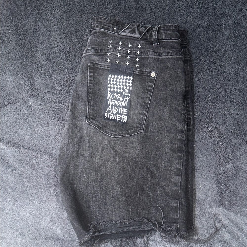 Ksubi shorts Black Denim Shorts with Graphic Pocket